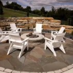 Rustic Gold Outcropping + New York Blue Stone Irregular Flagstone