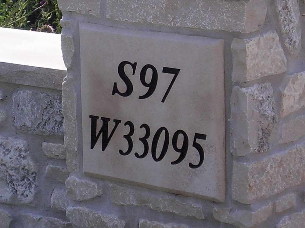 Engraved address sign