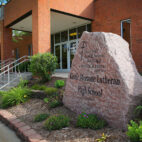Engraved granite boulder
