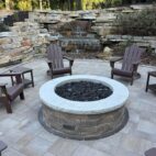 Bedford Coping Firepit + Chilton Outcropping