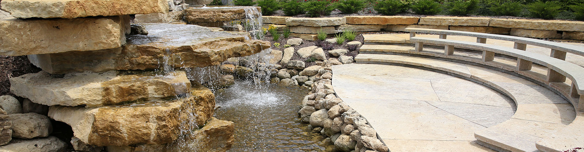 Custom Stone Water Fountain waterfall-landscape