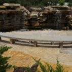 Rustic Gold Flamed Top Benches Back