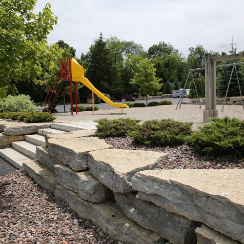 Rustic gold Lannon splitface-outcropping