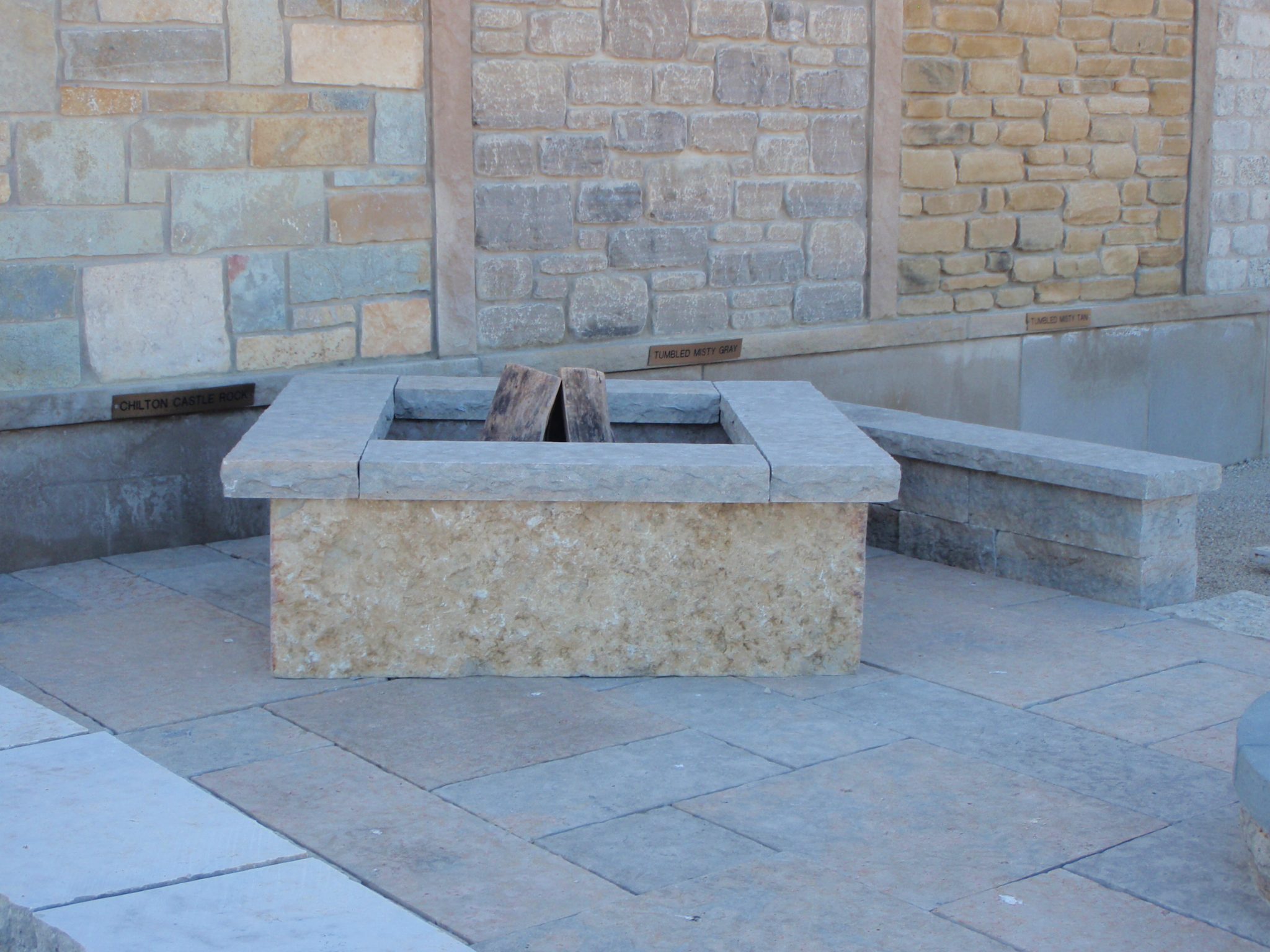 Natural Stone Fire Pit Kits Or Custom Designs Lemke Stone Products   Rustic Gold Square With Flam Coping 2 2048x1536 