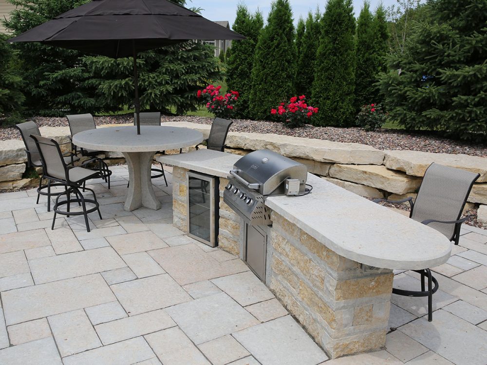 Natural stone table kitchen
