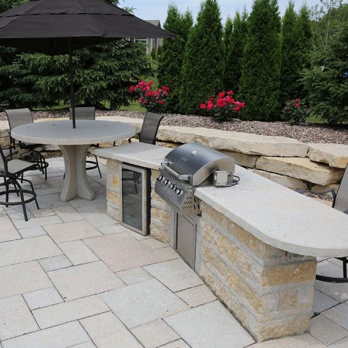 Natural stone table kitchen