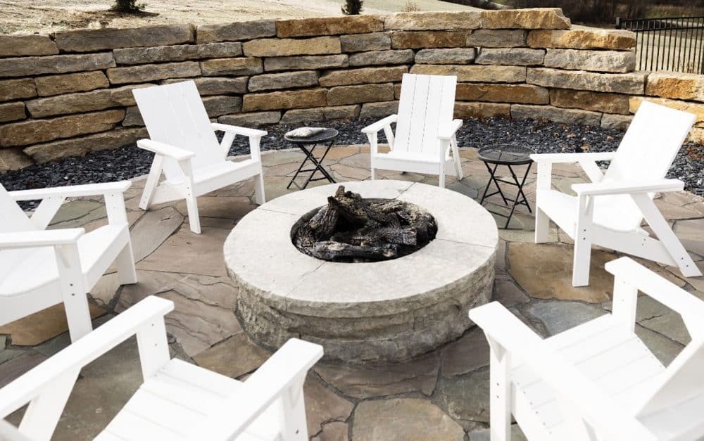 Flame Rustic Grey Firepit