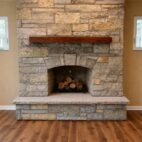 Sawed Cedar Creek Blend + Flame Rustic Grey Hearth